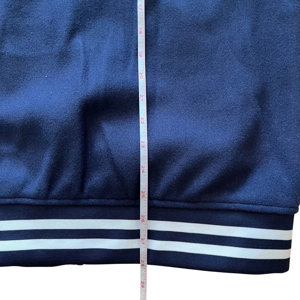 Homefield Auburn Men Varsity Jacket Navy Blue Cream Letterman Chenille A PatchXL